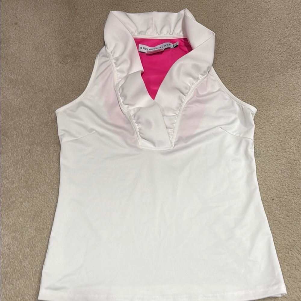 Gretchen Scott White Sleeveless Top in size Shrimp